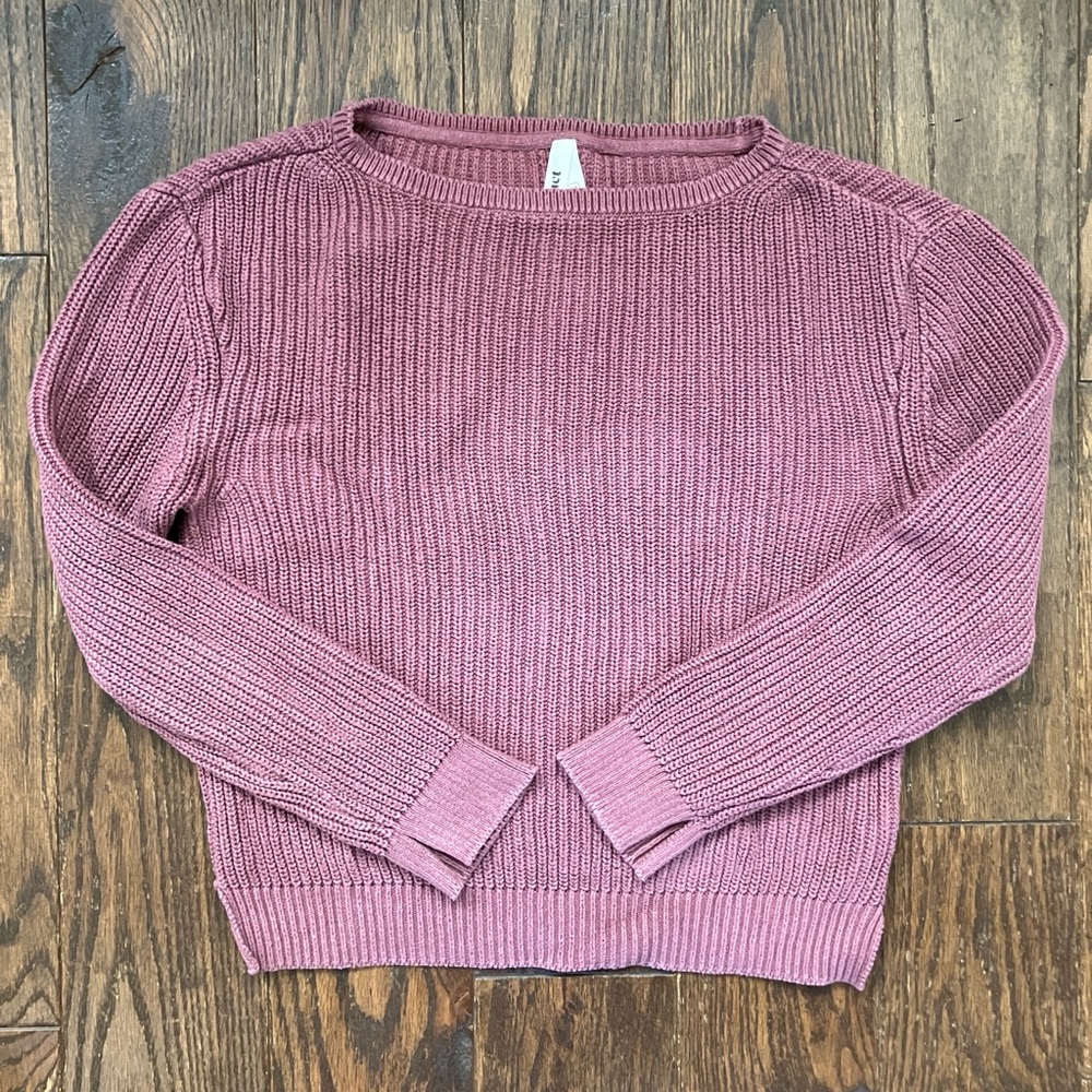 Pact Mauve Luce Knit Organic Cotton Boatneck Sweater XS